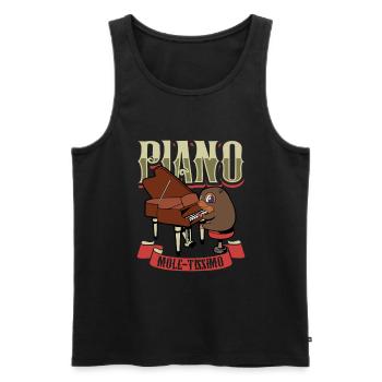 Piano Mole-tissimo - Mole at the Piano - Men's Premium Organic Tank Top - black - Front - Michal (187cm)