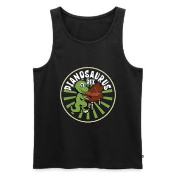 Pianosaurus Rex - TREX at the piano - Men's Premium Organic Tank Top - black - Front - Michal (187cm)