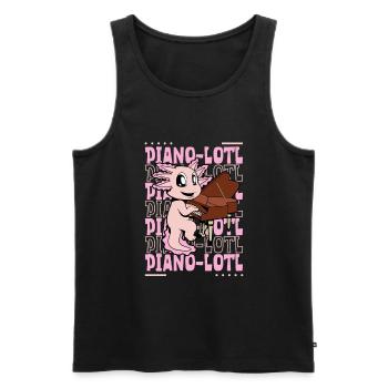 Pianolotl - Axolotl au piano - Débardeur bio Premium Homme - noir - Devant - Michal (187cm)