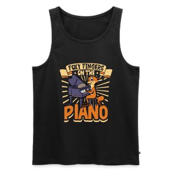 Fuchs am Piano - Männer Premium Bio Tank Top - Schwarz - Vorne - Michal (187cm)