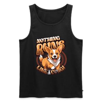 Nothing runs like a corgi - Men's Premium Organic Tank Top - black - Front - Michal (187cm)