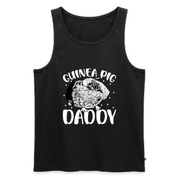 Propriétaire de cochon d’Inde - Papa cochon d’Inde - Débardeur bio Premium Homme - noir - Devant - AI Model Male 178 light (178cm)