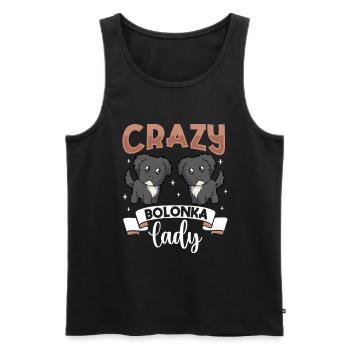 Crazy Bolonka Lady - Bolonka Zwetna - Männer Premium Bio Tank Top - Schwarz - Vorne - Michal (187cm)