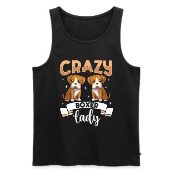 Crazy Boxer Lady - Boxer - Débardeur bio Premium Homme - noir - Devant - Michal (187cm)