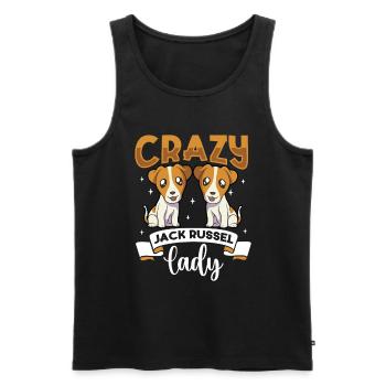 Crazy Jack Russel Lady - Jack Russel Terrier - Männer Premium Bio Tank Top - Schwarz - Vorne - AI Model Male 178 light (178cm)