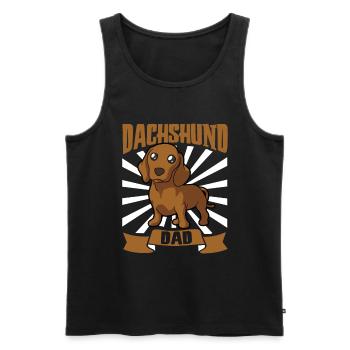 Dachshund Dad - Dackel - Men's Premium Organic Tank Top - black - Front - AI Model Male 178 light (178cm)