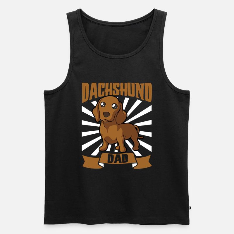 Dachshund Dad - Dackel - Männer Premium Bio Tank Top - Schwarz