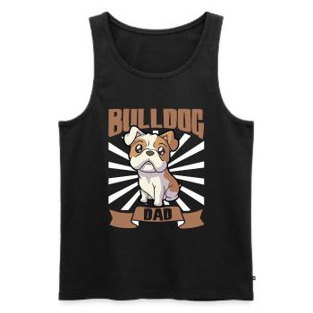 Bulldog Dad - Bulldogge - Men's Premium Organic Tank Top - black - Front - Michal (187cm)