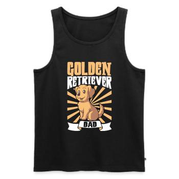Golden Retriever Dad - Golden Retriever - Men's Premium Organic Tank Top - black - Front - Michal (187cm)