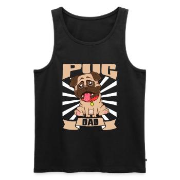 Pug Dad - Mops - Männer Premium Bio Tank Top - Schwarz - Vorne - AI Model Male 178 light (178cm)