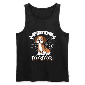 Beagle Mama - Beagle - Men's Premium Organic Tank Top - black - Front - AI Model Male 178 light (178cm)