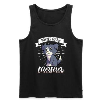 Border Collie Mama - Border Collie - Männer Premium Bio Tank Top - Schwarz - Vorne - Michal (187cm)