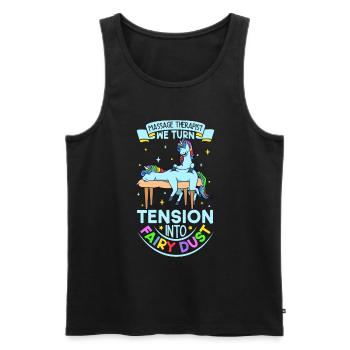 Spannung in Feenstaub verwandeln - Massage - Männer Premium Bio Tank Top - Schwarz - Vorne - Michal (187cm)