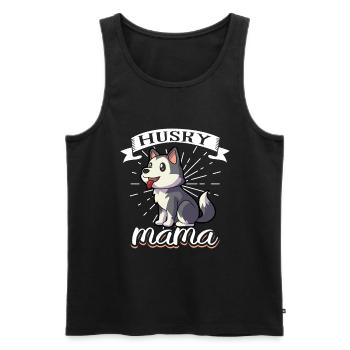 Husky Mom - Siberian Husky - Men's Premium Organic Tank Top - black - Front - Michal (187cm)