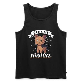 Yorkie Mama - Yorkshire Terrier - Débardeur bio Premium Homme - noir - Devant - AI Model Male 178 light (178cm)