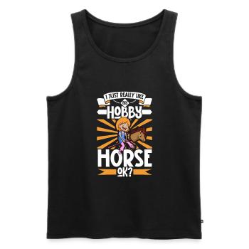 J’aime mon cheval de bataille - Débardeur bio Premium Homme - noir - Devant - AI Model Male 178 light (178cm)