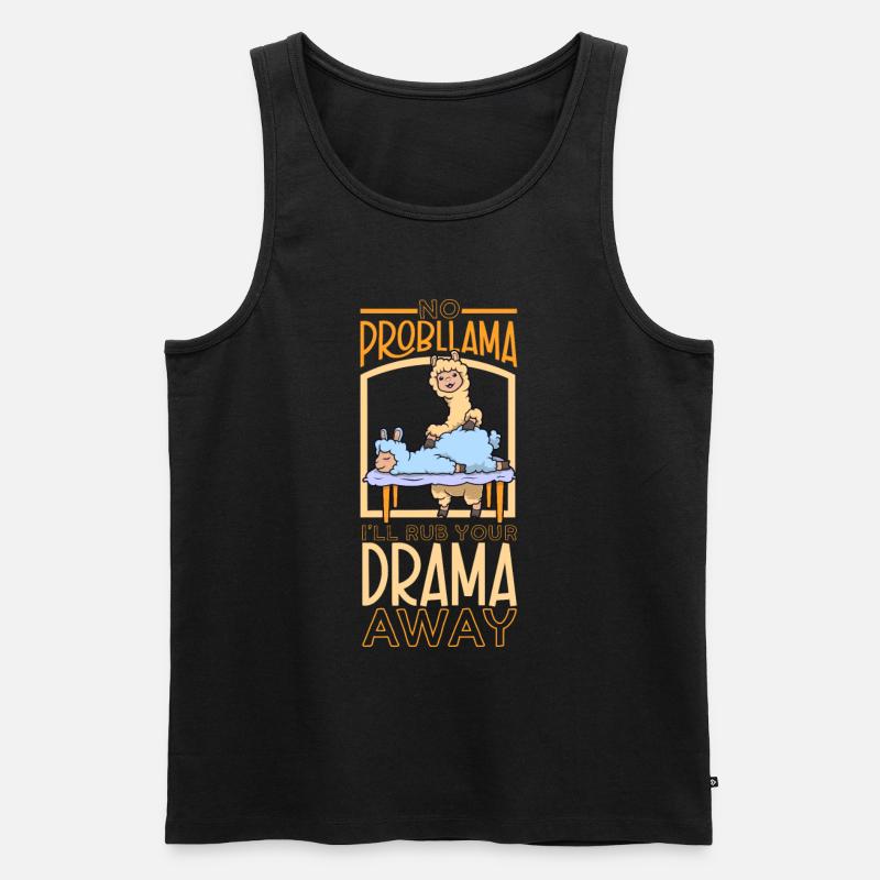 No Probllama - Massage - Männer Premium Bio Tank Top - Schwarz
