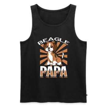 Beagle Papa - Beagle - Men's Premium Organic Tank Top - black - Front - AI Model Male 178 light (178cm)