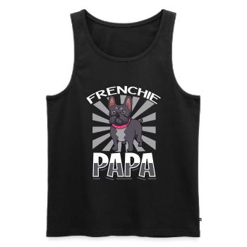 Frenchie Papa - Bouledogue français - Débardeur bio Premium Homme - noir - Devant - Michal (187cm)