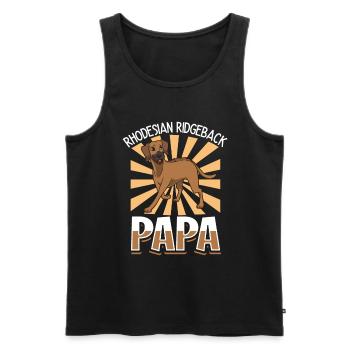 Rhodesian Ridgeback Dad - Rhodesian Ridgeback - Men's Premium Organic Tank Top - black - Front - AI Model Male 178 light (178cm)