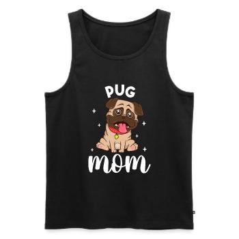 Pug Mom - Mops - Men's Premium Organic Tank Top - black - Front - AI Model Male 178 light (178cm)