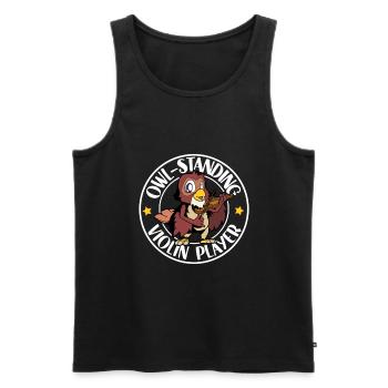 Eule an der Geige - Männer Premium Bio Tank Top - Schwarz - Vorne - Michal (187cm)