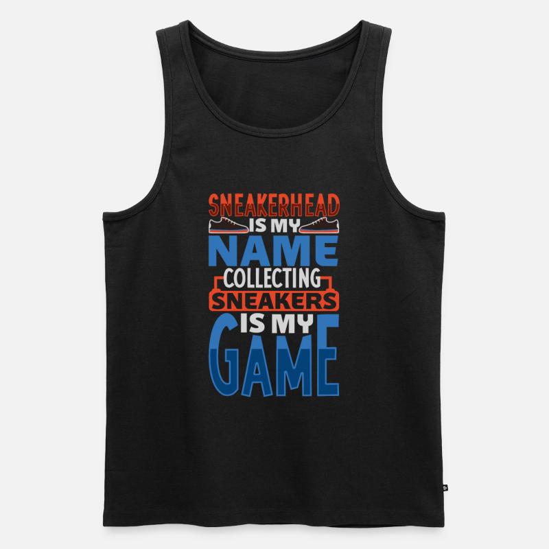 Ich spiele Schuhe sammeln - Sneakerhead - Männer Premium Bio Tank Top - Schwarz