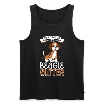 Beagle Glitter - Men's Premium Organic Tank Top - black - Front - AI Model Male 178 light (178cm)