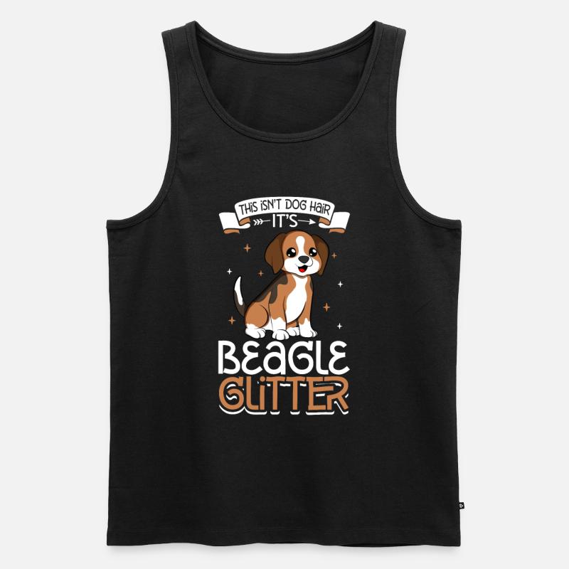 Beagle Glitzer - Männer Premium Bio Tank Top - Schwarz