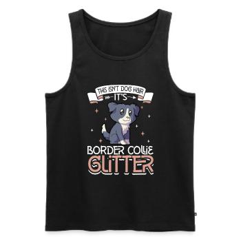 Border Collie Paillettes - Débardeur bio Premium Homme - noir - Devant - Michal (187cm)