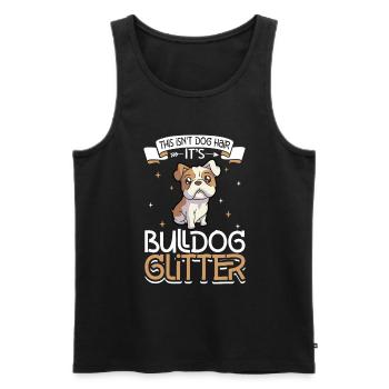Bulldog Glitter - Men's Premium Organic Tank Top - black - Front - AI Model Male 178 light (178cm)