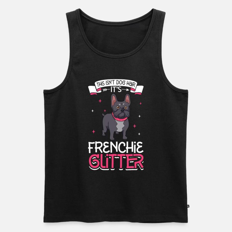 Frenchie Glitzer - Männer Premium Bio Tank Top - Schwarz
