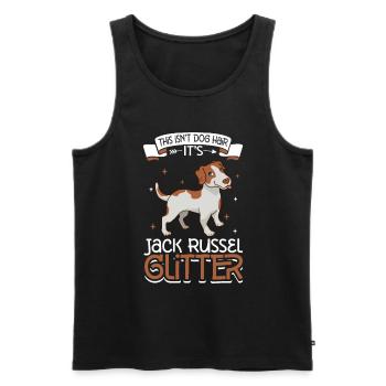 Jack Russel Glitzer - Männer Premium Bio Tank Top - Schwarz - Vorne - Michal (187cm)