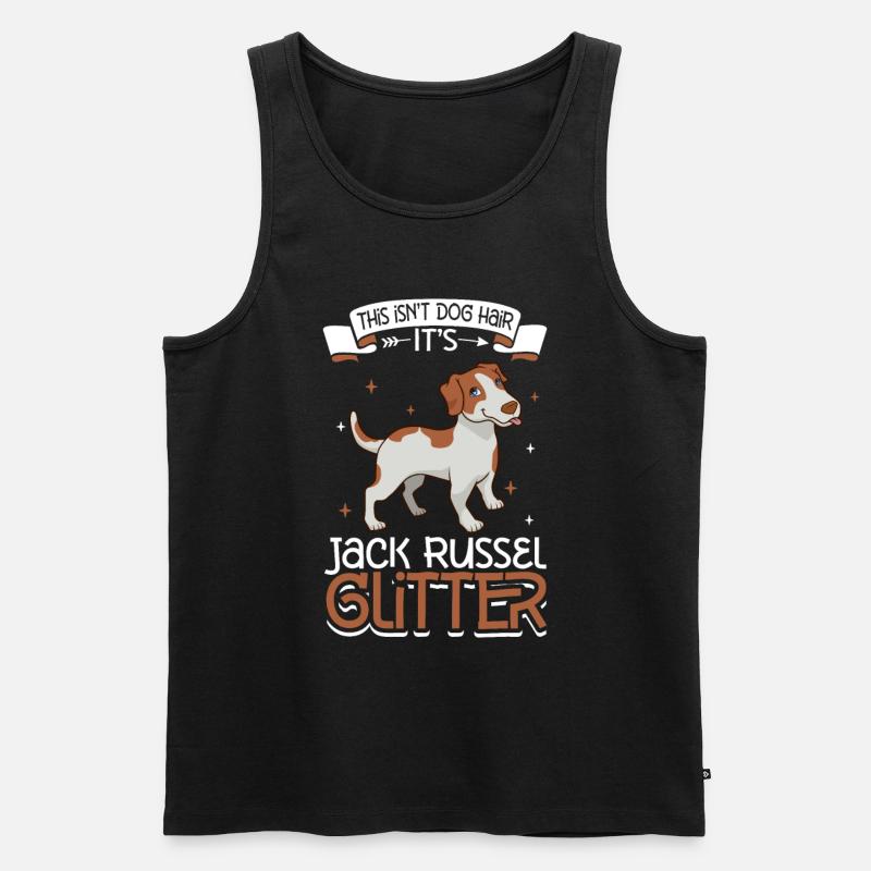 Jack Russel Glitzer - Männer Premium Bio Tank Top - Schwarz