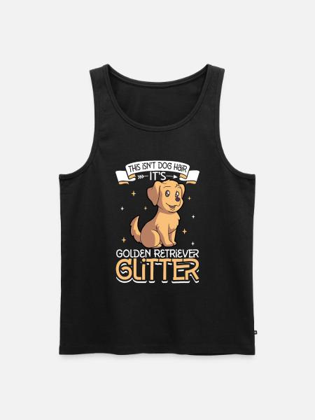 Golden Retriever Glitter - Men's Premium Organic Tank Top - black