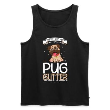 Pug Glitter - Men's Premium Organic Tank Top - black - Front - AI Model Male 178 light (178cm)
