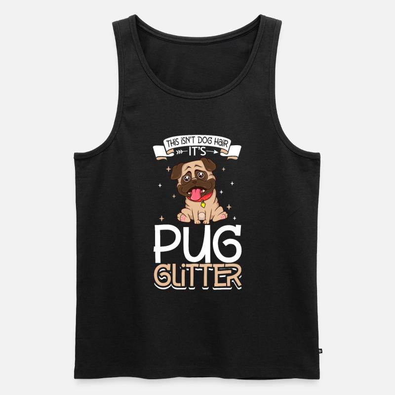 Pug Glitzer - Männer Premium Bio Tank Top - Schwarz