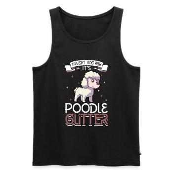 Poodle Glitter - Men's Premium Organic Tank Top - black - Front - AI Model Male 178 light (178cm)