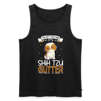 Shih Tzu Paillettes - Débardeur bio Premium Homme - noir - Devant - Michal (187cm)