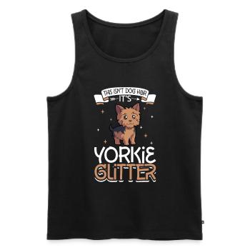 Yorkie Glitter - Men's Premium Organic Tank Top - black - Front - AI Model Male 178 light (178cm)