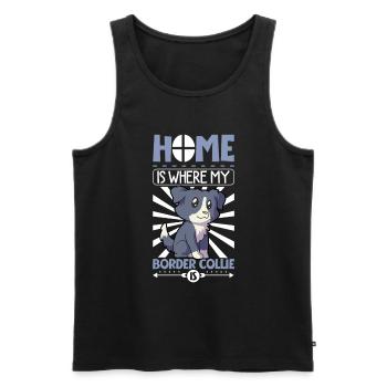 La maison est là où se trouve mon Border Collie - Border Collie - Débardeur bio Premium Homme - noir - Devant - Michal (187cm)