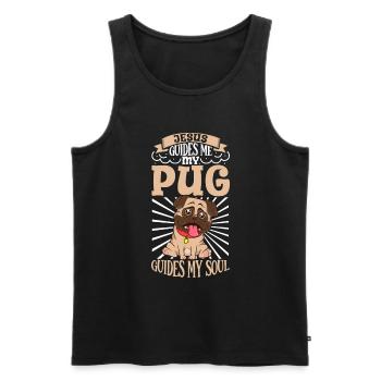 Jesus and My Pug - Men's Premium Organic Tank Top - black - Front - Michal (187cm)