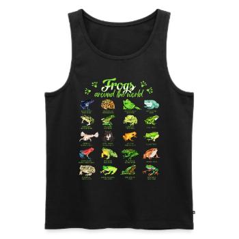 Frogs of the World - Frog - Men's Premium Organic Tank Top - black - Front - AI Model Male 178 light (178cm)