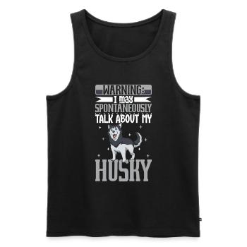Amoureux des huskys de Sibérie - Débardeur bio Premium Homme - noir - Devant - Michal (187cm)