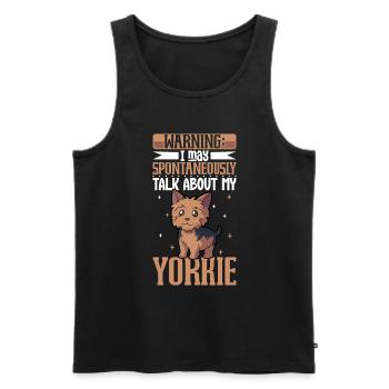 Amoureux du Yorkshire Terrier - Débardeur bio Premium Homme - noir - Devant - AI Model Male 178 light (178cm)