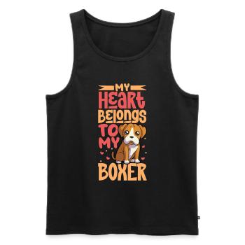 Dog Love - Boxer - Men's Premium Organic Tank Top - black - Front - Michal (187cm)