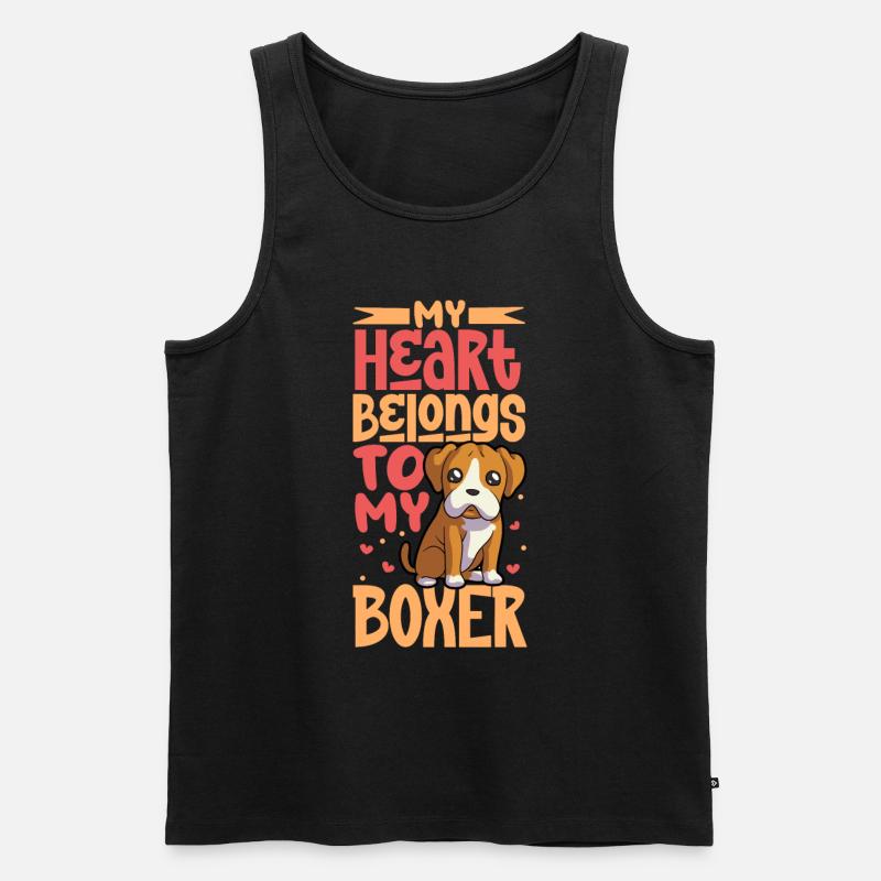 Hundeliebe - Boxer - Männer Premium Bio Tank Top - Schwarz