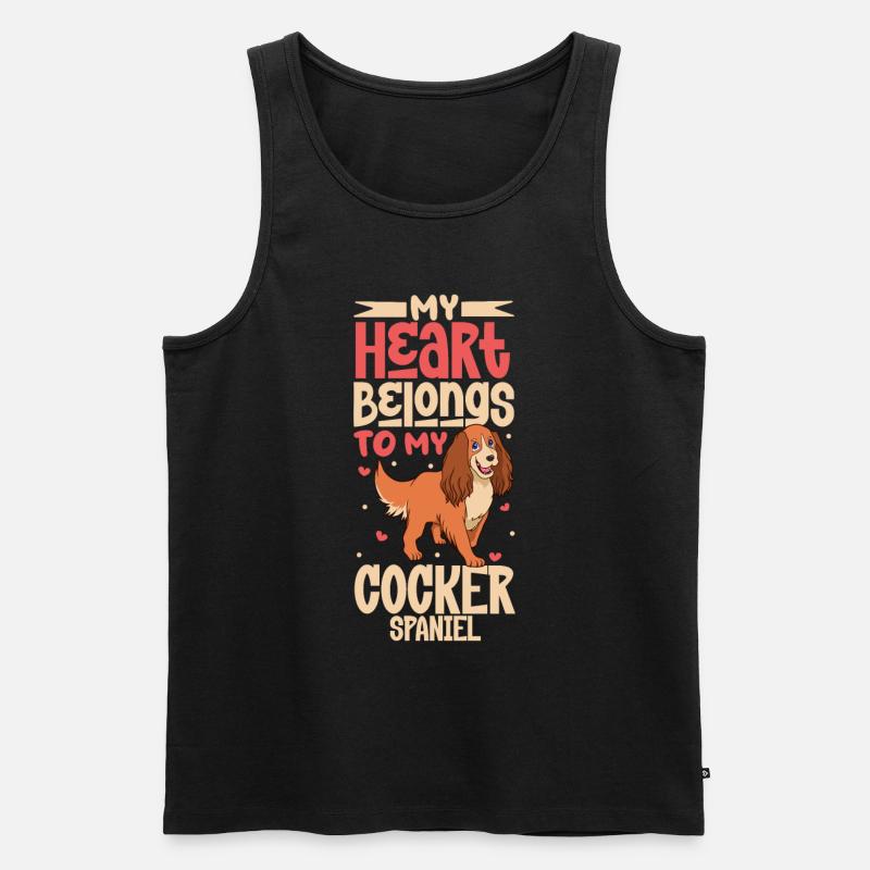 Hundeliebe - Cocker Spaniel - Männer Premium Bio Tank Top - Schwarz