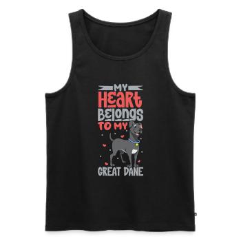 Amour des chiens - Dogue allemand - Débardeur bio Premium Homme - noir - Devant - AI Model Male 178 light (178cm)
