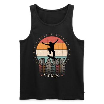 Vintage classic SKATE - Men's Premium Organic Tank Top - black - Front - Michal (187cm)